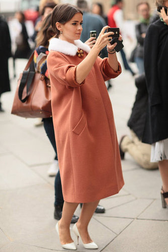 Mirsoslava Duma is usually the subject of street-style, but the Russian fashion darling snapped a pic on her way to the shows.
Mirsoslava Duma is usually the subject of street-style, but the Russian fashion darling snapped a pic on her way to the shows.