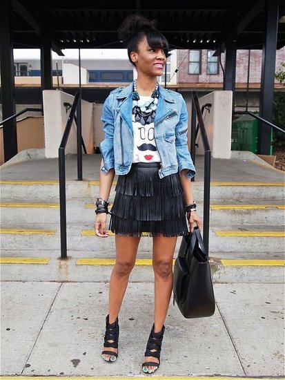 Leather Fringe Skirt