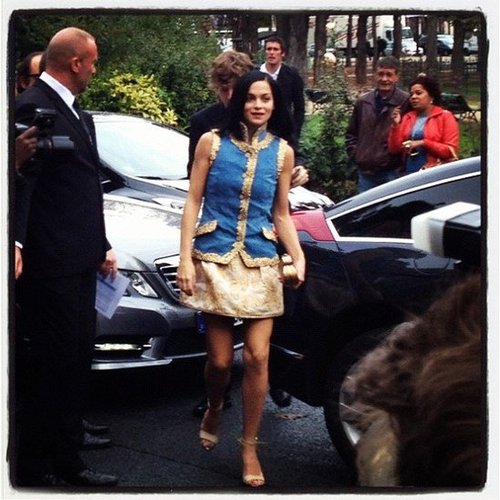 Leigh Lezark arrived at the Chanel show wearing a stunning blue-and-gold look from the brand.
Leigh Lezark arrived at the Chanel show wearing a stunning blue-and-gold look from the brand.
