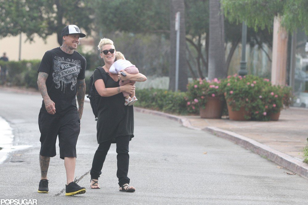 Pink Fits in Some Family Fun Between Intense Workouts Pink Fits in Some Family Fun Between Intense Workouts