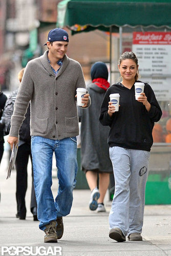 Ashton and His Sexy Girlfriend, Mila, Share a Smiley Coffee Date Ashton and His Sexy Girlfriend, Mila, Share a Smiley Coffee Date