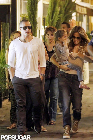 J Lo and Casper Smart went to dinner with Max and Emme in Spain. J Lo and Casper Smart went to dinner with Max and Emme in Spain.