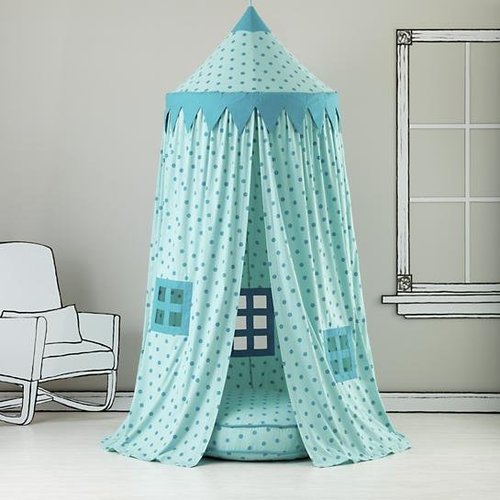 Kids Canopy: Teal Polka Dot Play Circus Tent Kids Canopy: Teal Polka Dot Play Circus Tent