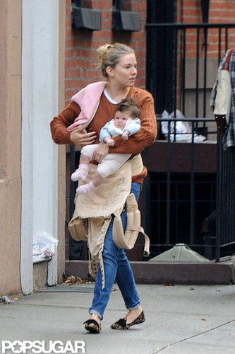 Sienna Miller stepped out in NYC with baby Marlowe.
Sienna Miller stepped out in NYC with baby Marlowe.