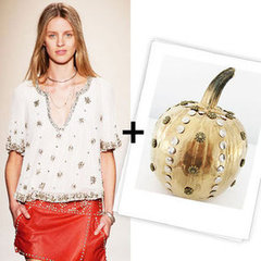 How to Make Metallic Studded Halloween Pumpkin