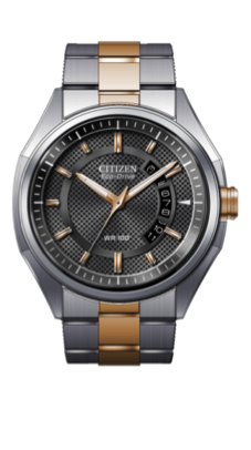This boyfriend-style stainless steel and rose-gold tone case and bracelet with Eco-Drive technology never needs a battery. It also features luminous hands and a "D"-engraved crown. Click here to purchase.
This boyfriend-style stainless steel and rose-gold tone case and bracelet with Eco-Drive technology never needs a battery. It also features luminous hands and a "D"-engraved crown. Click here to purchase.
