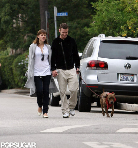 Justin Timberlake and Jessica Biel walked their dog in LA in June 2008.
Justin Timberlake and Jessica Biel walked their dog in LA in June 2008.