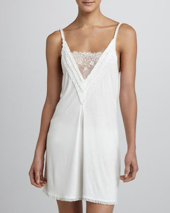 The neckline on this La Perla Kiss Kiss Babydoll ($178) was made for showing off under a cashmere V-neck pullover, and it comes with a matching panty.
The neckline on this La Perla Kiss Kiss Babydoll ($178) was made for showing off under a cashmere V-neck pullover, and it comes with a matching panty.