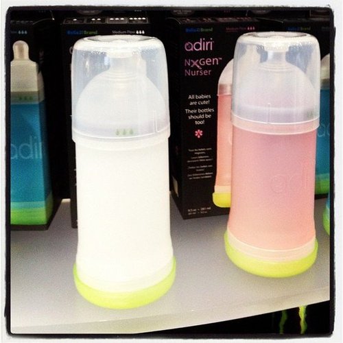After two years off the market, the Adiri natural nurser is back, and many of the bottles' issues have been fixed. Its new owners have added interchangeable nipples (with four flow rates) and both top and bottom filling options and have fixed the leaking issues. Expect to see a lot of these bottles in moms' diaper bags starting next month.
After two years off the market, the Adiri natural nurser is back, and many of the bottles' issues have been fixed. Its new owners have added interchangeable nipples (with four flow rates) and both top and bottom filling options and have fixed the leaking issues. Expect to see a lot of these bottles in moms' diaper bags starting next month.