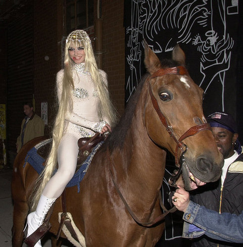 At her annual Halloween Bash in New York in 2001.