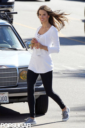 Alessandra Ambrosio crossed a street during the shoot.
Alessandra Ambrosio crossed a street during the shoot.