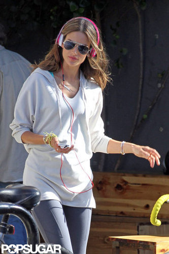 Alessandra Ambrosio rocked out to headphones.
Alessandra Ambrosio rocked out to headphones.