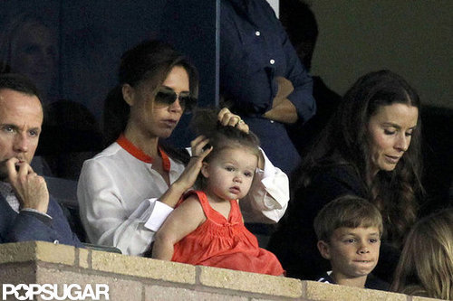 Victoria and Harper Cheer On David With the Ramsays and Russell Brand Victoria and Harper Cheer On David With the Ramsays and Russell Brand