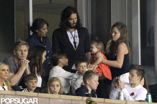 Victoria and Harper Cheer On David With the Ramsays and Russell Brand Victoria and Harper Cheer On David With the Ramsays and Russell Brand