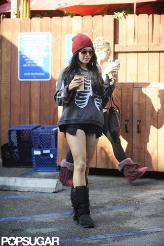 Vanessa Hudgens wore a skeleton sweatshirt as she grabbed lunch with her sister.
Vanessa Hudgens wore a skeleton sweatshirt as she grabbed lunch with her sister.