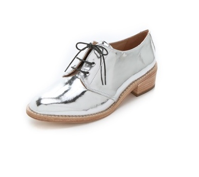 These Loeffler Randall Metallic Oxfords ($350) are high in shine, but the wooden sole gives them a down-to-earth flair.
These Loeffler Randall Metallic Oxfords ($350) are high in shine, but the wooden sole gives them a down-to-earth flair.