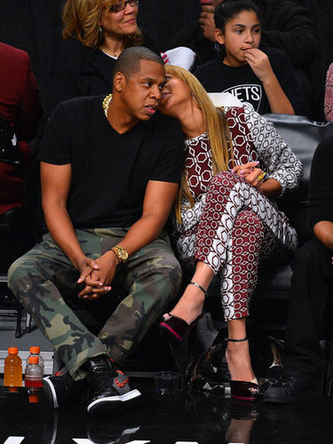 Beyoncé showed PDA with Jay Z at the Barclays Center in November 2012.
Beyoncé showed PDA with Jay Z at the Barclays Center in November 2012.