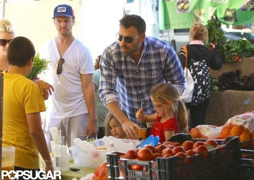 Ben Affleck took Seraphina and Violet Affleck to the farmers market.
Ben Affleck took Seraphina and Violet Affleck to the farmers market.