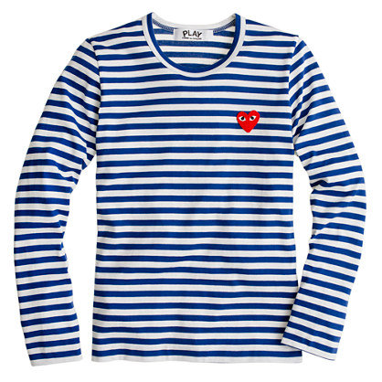 J.Crew Play Comme Des Garcons Stripe Heart Tee J.Crew Play Comme Des Garcons Stripe Heart Tee