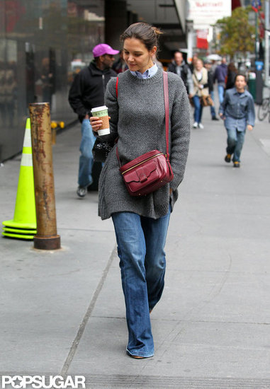 Katie Holmes grabbed a coffee from Bouchon Bakery. Katie Holmes grabbed a coffee from Bouchon Bakery.