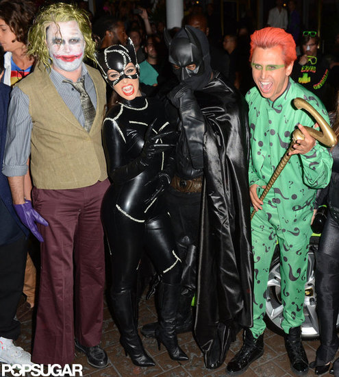 In Miami on Wednesday, Kim Kardashian and Kanye West posed as Catwoman and Batman with Jonathan Cheban as the Joker.
In Miami on Wednesday, Kim Kardashian and Kanye West posed as Catwoman and Batman with Jonathan Cheban as the Joker.