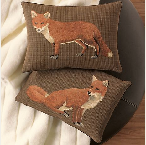 These Fox Pillows ($89) would look especially nice against colorful furniture for contrast.
These Fox Pillows ($89) would look especially nice against colorful furniture for contrast.