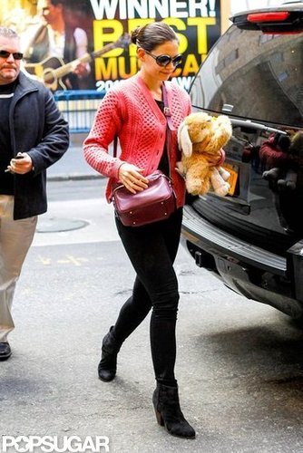 Katie Holmes headed to work.
Katie Holmes headed to work.