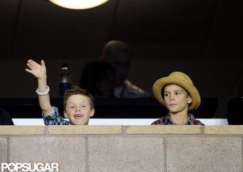 Romeo Beckham and Cruz Beckham cheered at their dad David Beckham's playoff game.
Romeo Beckham and Cruz Beckham cheered at their dad David Beckham's playoff game.