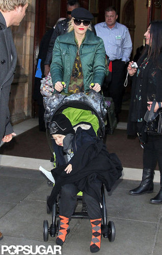 Gwen Stefani and Zuma Rossdale left their hotel in London.
Gwen Stefani and Zuma Rossdale left their hotel in London.