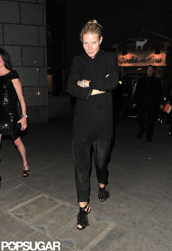 Gwyneth Paltrow stepped out in black pants in London.
Gwyneth Paltrow stepped out in black pants in London.