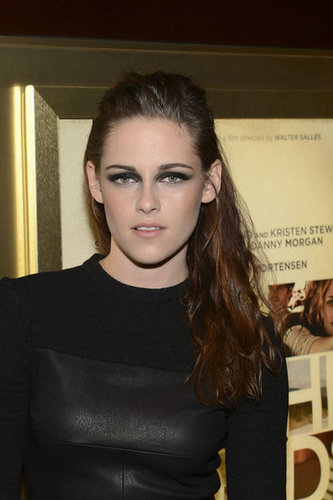 Kristen Stewart Wears a Striking Leather Dress For On the Road in NYC Kristen Stewart Wears a Striking Leather Dress For On the Road in NYC