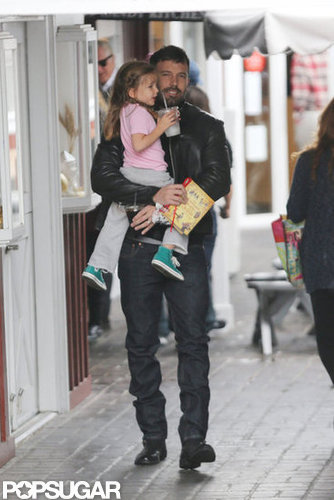 Ben Affleck carried Seraphina out of breakfast in LA.
Ben Affleck carried Seraphina out of breakfast in LA.