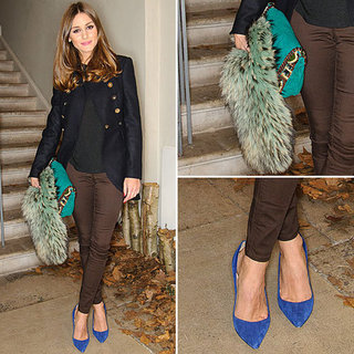 Olivia Palermo Wearing Blue Pumps