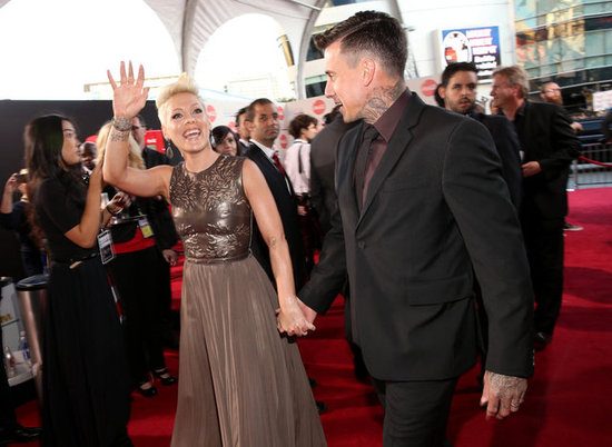 Pink and Carey Hart arrived at the American Music Awards. Pink and Carey Hart arrived at the American Music Awards.