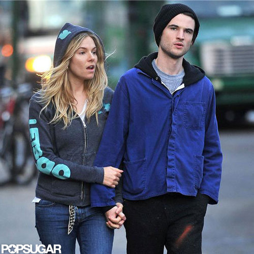 Sienna Miller wore jeans and a hooded sweater while out in NYC with Tom Sturridge.
Sienna Miller wore jeans and a hooded sweater while out in NYC with Tom Sturridge.