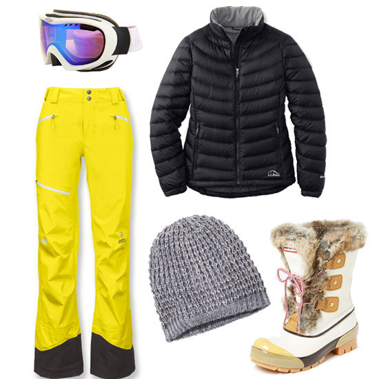 When you hit the slopes, mix fashion with function with bright yellow pants, a slim-fitting puffer — no Michelin Man effect here — and standout snow accessories.
Shop the look:
Bolle Simmer Goggles ($100)
L.L. Bean Ultralight 850 Down Jacket ($179)
Express Metallic and Sequin Open Knit Beanie ($21)
Hunter Cathie Boot ($225)
The North Face Free Thinker Shell Pants ($349)
When you hit the slopes, mix fashion with function with bright yellow pants, a slim-fitting puffer — no Michelin Man effect here — and standout snow accessories.
Shop the look:
Bolle Simmer Goggles ($100)
L.L. Bean Ultralight 850 Down Jacket ($179)
Express Metallic and Sequin Open Knit Beanie ($21)
Hunter Cathie Boot ($225)
The North Face Free Thinker Shell Pants ($349)