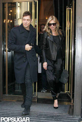 Jamie Hince led Kate Moss out of the restaurant.
Jamie Hince led Kate Moss out of the restaurant.