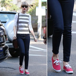 Shoe Trend: Taylor Swift Red Keds In Sydney; Red Shoes