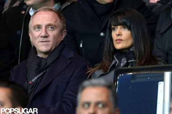 Salma Hayek and Francois-Henri Pinault sat side by side in France.
Salma Hayek and Francois-Henri Pinault sat side by side in France.