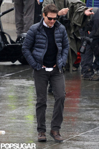 Tom Cruise walked onto his London set.
Tom Cruise walked onto his London set.