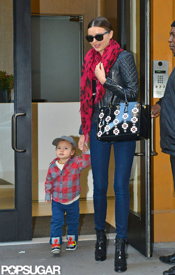 Miranda Kerr had Flynn Bloom at her side in NYC.
Miranda Kerr had Flynn Bloom at her side in NYC.