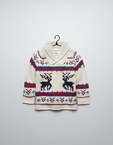 Zara Reindeer Pattern Jacquard Sweater