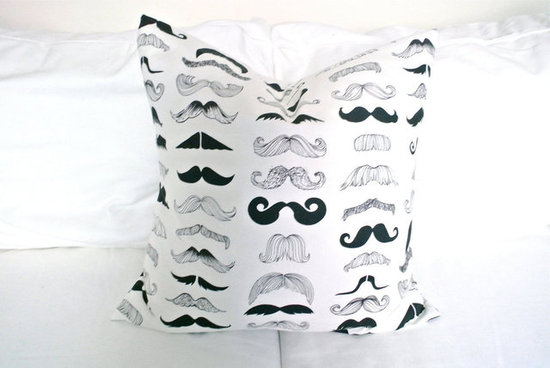 Graphic Mustache Pillow 