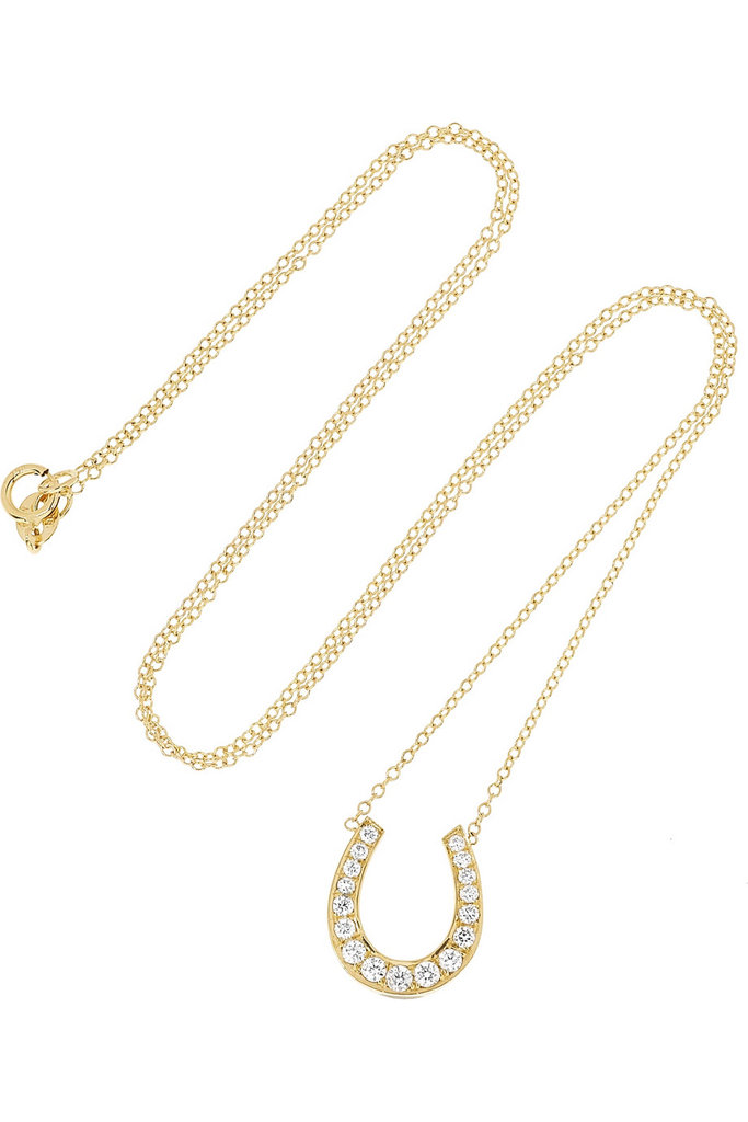 Anita Ko's gold diamond horseshoe necklace ($3,675) is simply irresistible. I'd wear it on my neck 365 days of the year.
— Chi Diem Chau, associate editor
Anita Ko's gold diamond horseshoe necklace ($3,675) is simply irresistible. I'd wear it on my neck 365 days of the year.
— Chi Diem Chau, associate editor