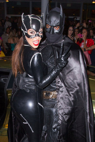 Kim Kardashian and Kanye West dressed up as Batman and Catwoman for Halloween 2012 in Miami.
Kim Kardashian and Kanye West dressed up as Batman and Catwoman for Halloween 2012 in Miami.