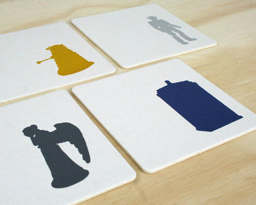 Doctor Who Letterpress Coaster Set Doctor Who Letterpress Coaster Set