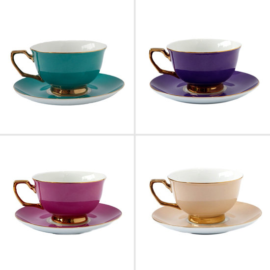 Jewel-Toned Tea Cups Jewel-Toned Tea Cups