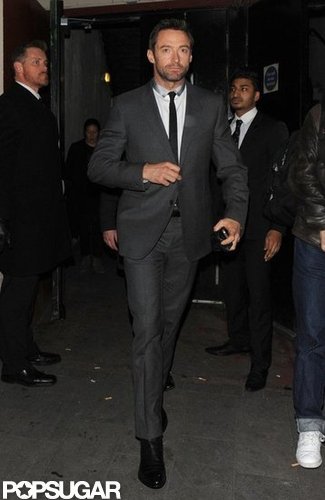 Hugh Jackman arrived at the theater in a suit.
Hugh Jackman arrived at the theater in a suit.