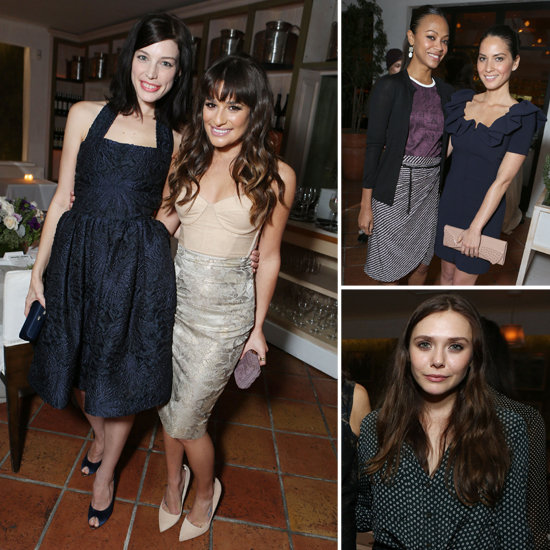 Elizabeth Olsen and Zoe Saldana Do Dinner With a Group of Happy Starlets Elizabeth Olsen and Zoe Saldana Do Dinner With a Group of Happy Starlets