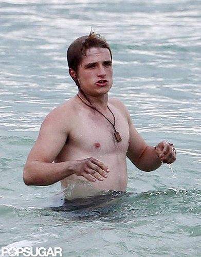 Josh Hutcherson took a swim in Maui between takes.
Josh Hutcherson took a swim in Maui between takes.